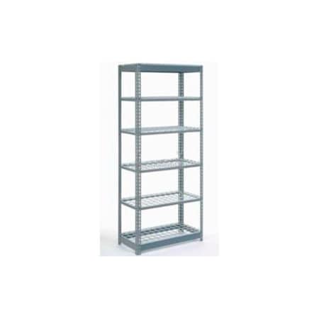 Global Equipment Heavy Duty Shelving 48"W x 18"D x 96"H With 6 Shelves - Wire Deck - Gray 255596